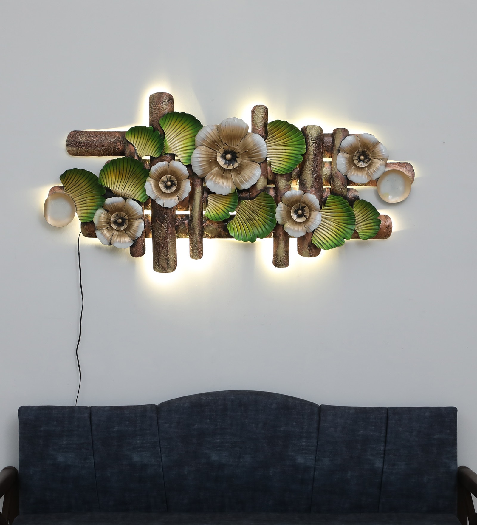 Buy Bunch Of Flowers Multicolour Iron Wall Art With Led At 6 Off By Toughcrafts Pepperfry 8170