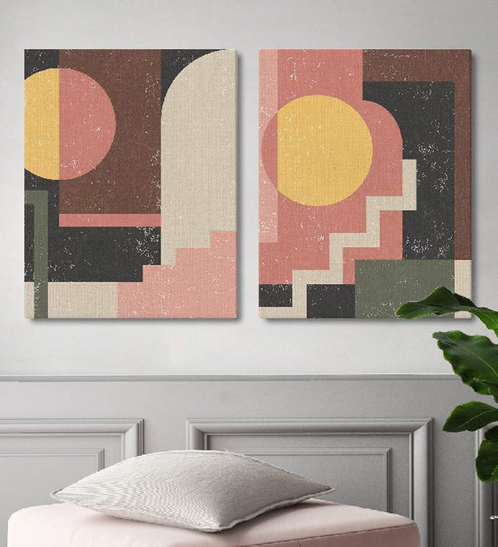 Good Life Black Canvas Unframed Art Print Set of 2