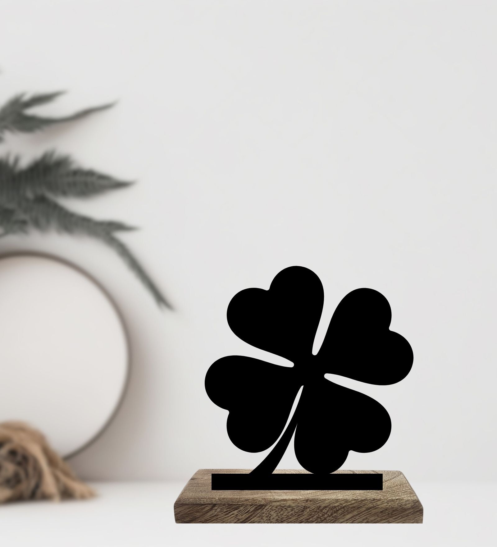 Good Luck Charm Black Mango Wood & Iron Showpiece