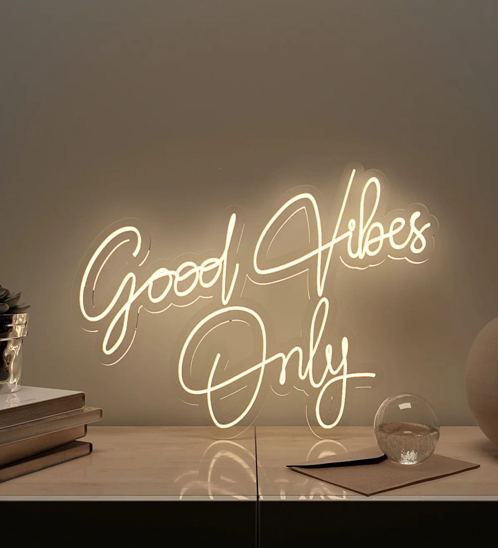 Good Vibes Only Neon LED Light- Yellow Good Vibes Only Neon LED Light- Yellow
