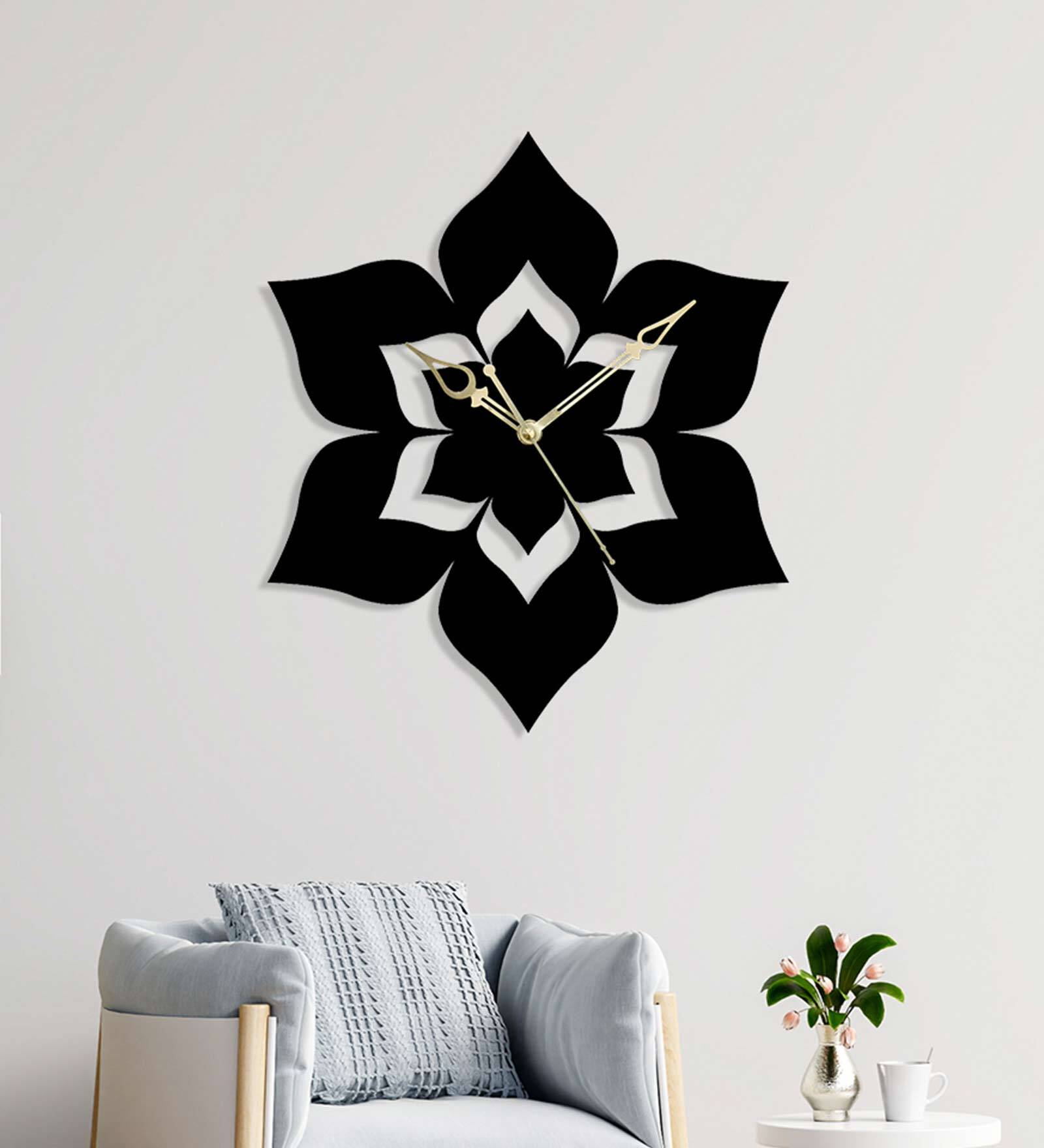 Multicolour Metal Gorgeous Flower Modern Wall Clock