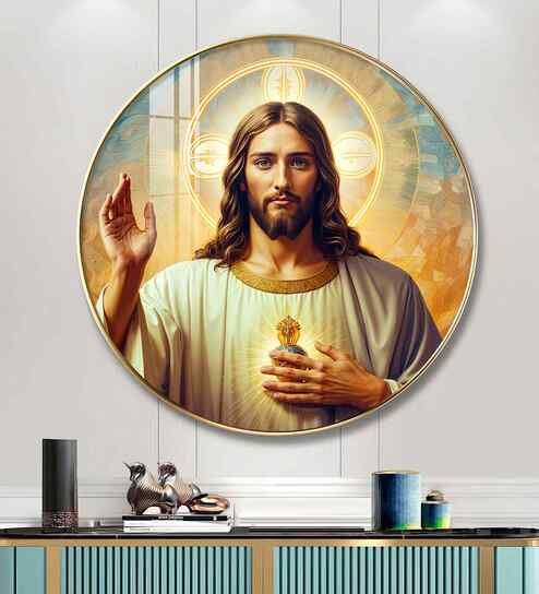 God Jesus Modern Acrylic Round Wall Art