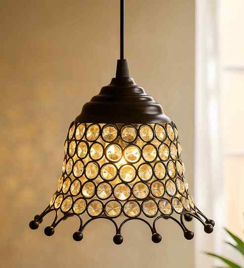 Godfrey Black Crystal Hanging Light
