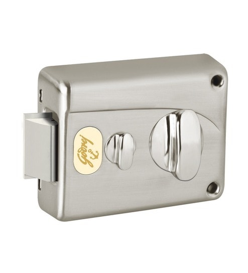 Godrej Locking Solutions Rim Lock Brushed Steel Outside Opening Door Bolt Lock