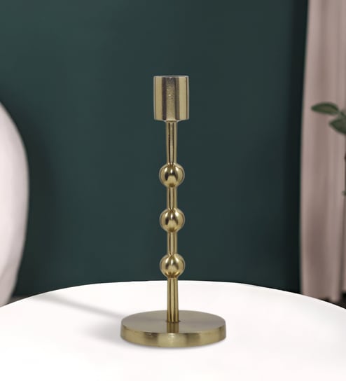 Gold Aluminium Candle Holder