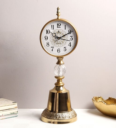 Gold Aluminium Table Clock (1 Piece)
