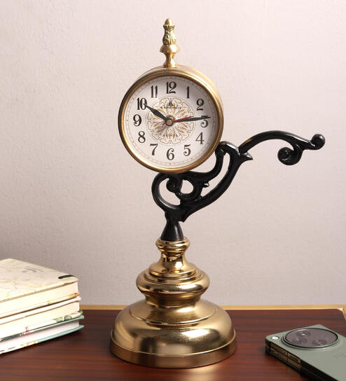 Gold Aluminium Table Clock (1 Piece)