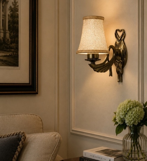 new era Gold Antique Wall Lamp with Beige Jute Shade & Restaurant-picture-36