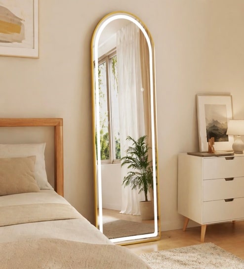 Gold Arch Halo Arch Floor Mirror (160 x 50) CM