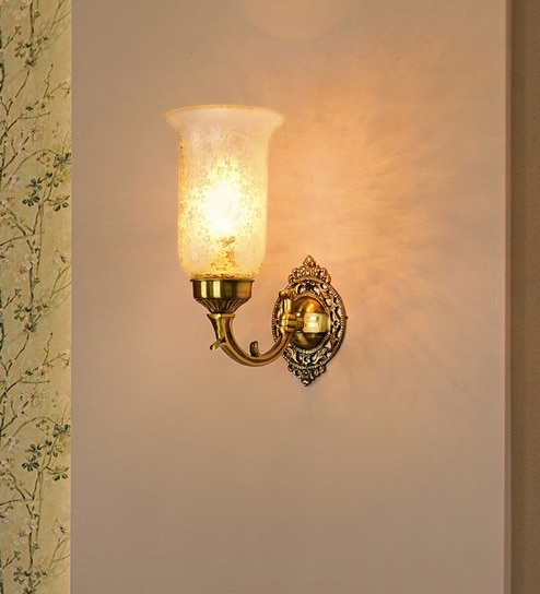 Areum Gold Brass and Glass Wall Sconces