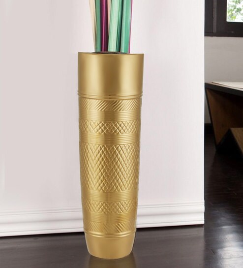 Buy Gold Blake Aztec Cylinder Large Ceramic Vase By Hometown