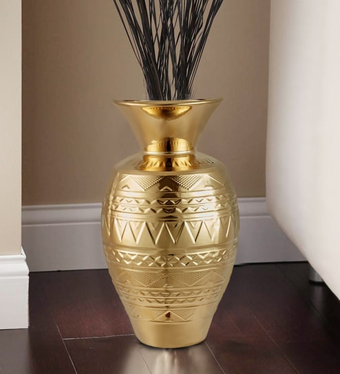 Buy Gold Blake Aztec Mataka Large Ceramic Vase By Hometown Online