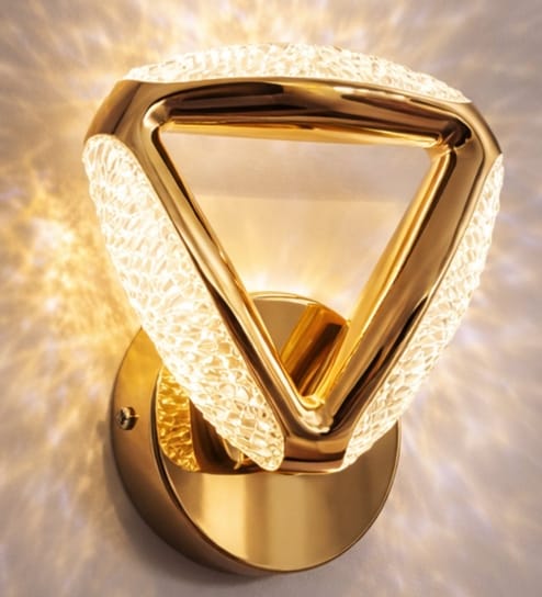 Gold Finish Novelty Wall Light Triangle Design Set of 1