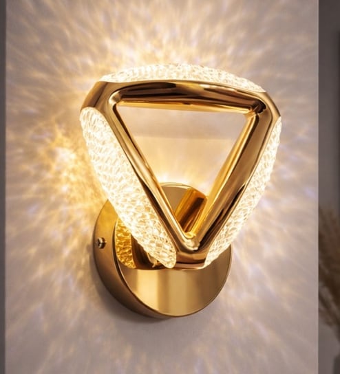 Gold Finish Novelty Wall Light Triangle Design Set of 2