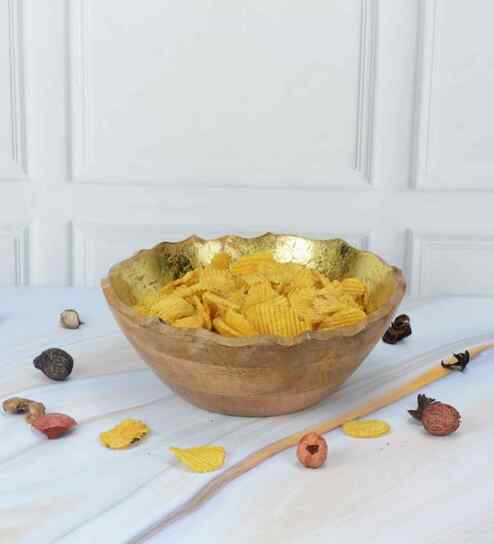 Gold Foiling Wooden Luma Bowl