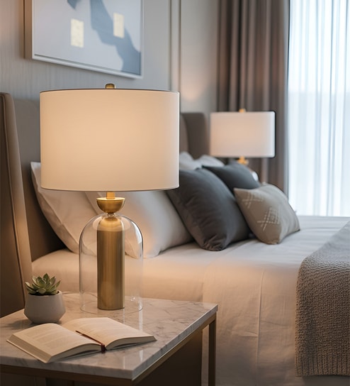 Gold Glass & metal Aura Dome Lamp