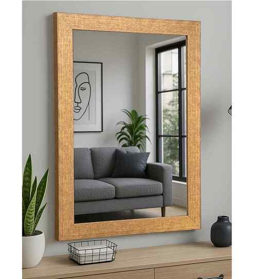 Gold Glass Bathroom Wall Mirror