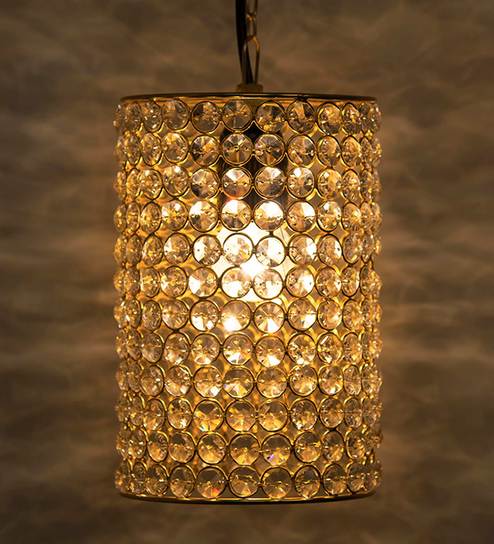 Gold Crystal Single Hanging Lights