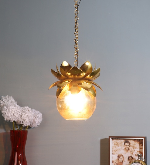 Oria Gold Glass Hanging Light
