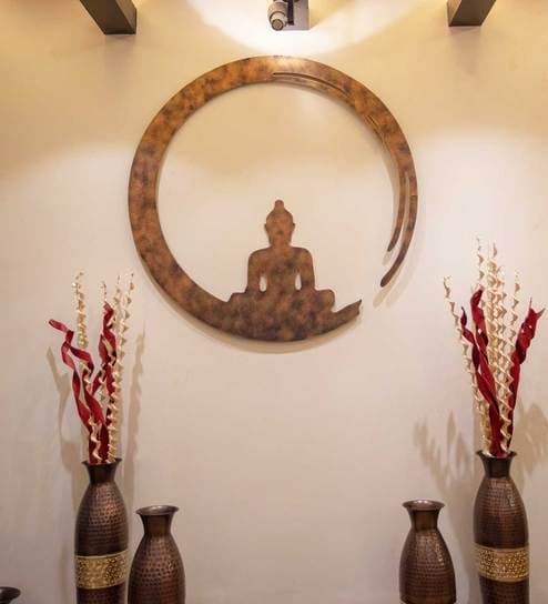 Buy Gold Metal Buddha Circle Wall Decor By Malhar Online