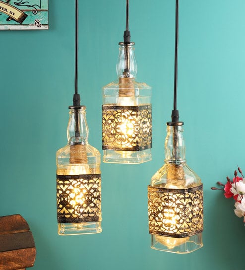 Yonko Gold Metal Cluster Hanging Light