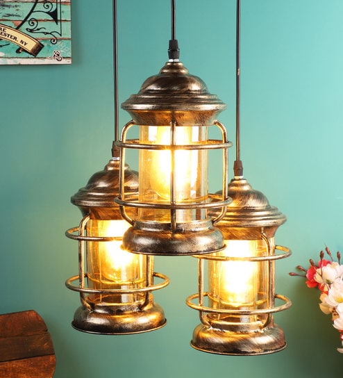 Bexley Gold Metal Cluster Hanging Light by Foziq