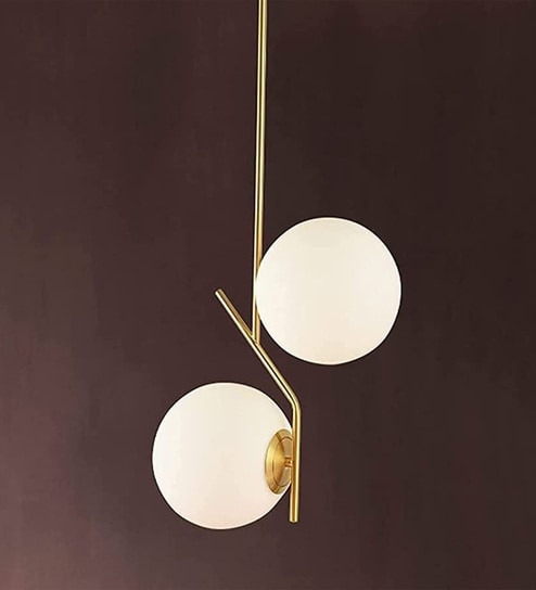 Gold Metal Corded Electric Hanging Pendant Light