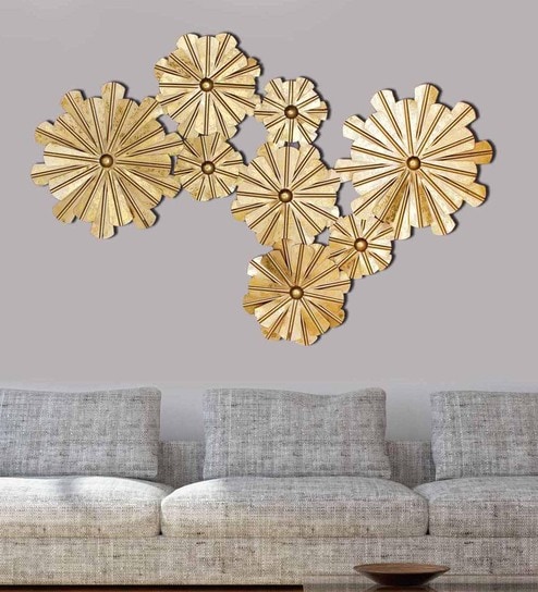 Buy Gold Wrought Iron Decorative Wall Art By Craftter Online