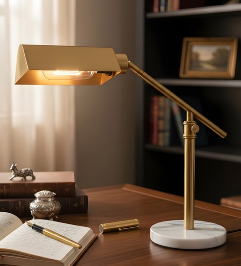 Gold Metal Golden Apex Desk Lamp