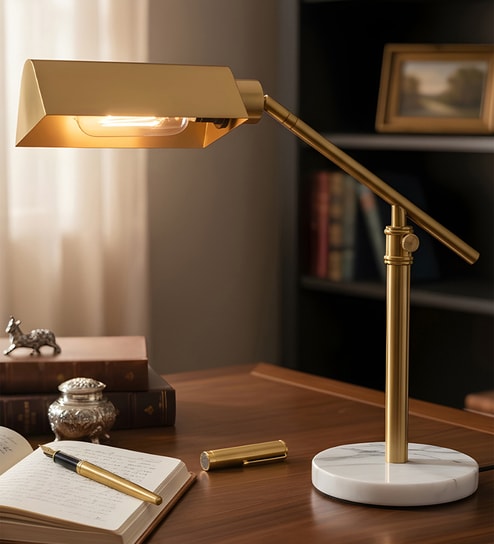 Gold Metal Golden Apex Desk Lamp