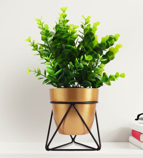 Gold Metal Noa Desk Pot Planter