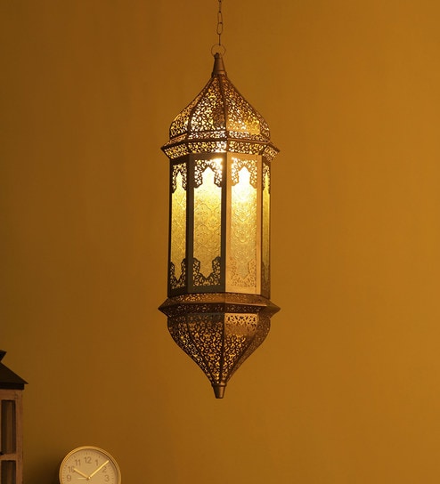Baxton Gold Metal Hanging Light