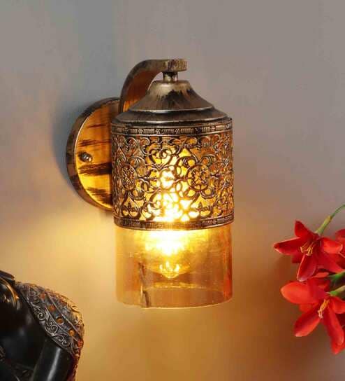 Matera Antique Gold Metal Wall Sconces by Foziq