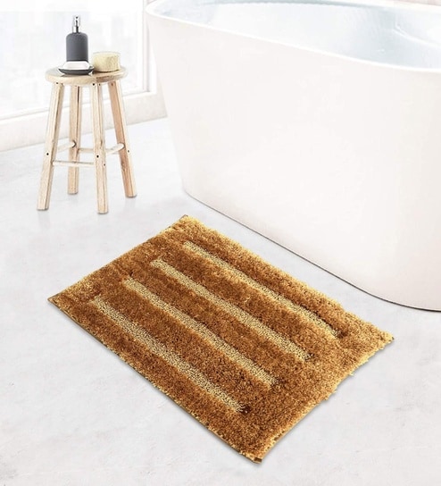 Gold Microfibre 18x30 Inches Absorbent Bath Mat