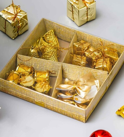 Gold Plastic Christmas Tree Decoration Items