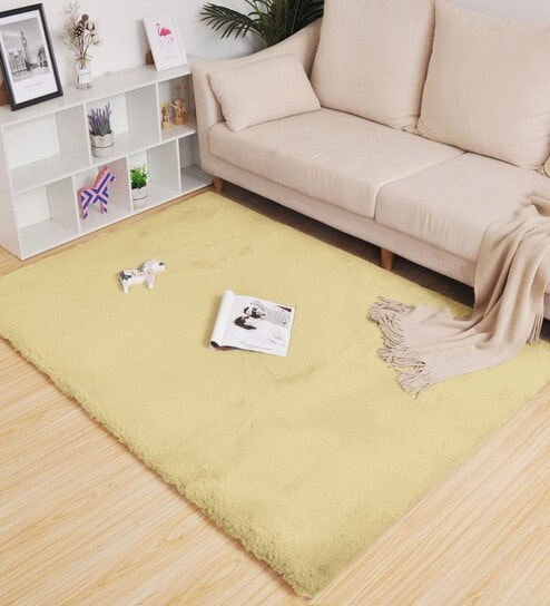 luxe home international Gold Solid Polyester 3 X 5 Feet Machine Made Carpet-picture-25