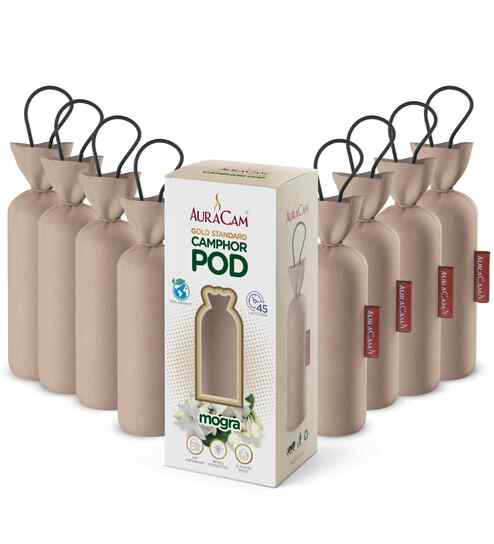 Gold Standard Camphor Pod Cone Mogra- Set of 8