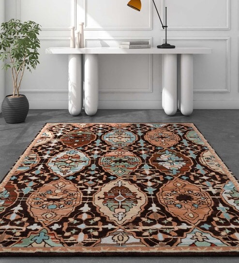 Multicolor Traditional Wool 5 ft X 7 ft Hand Tufted Carpet by Jaipur Rugs