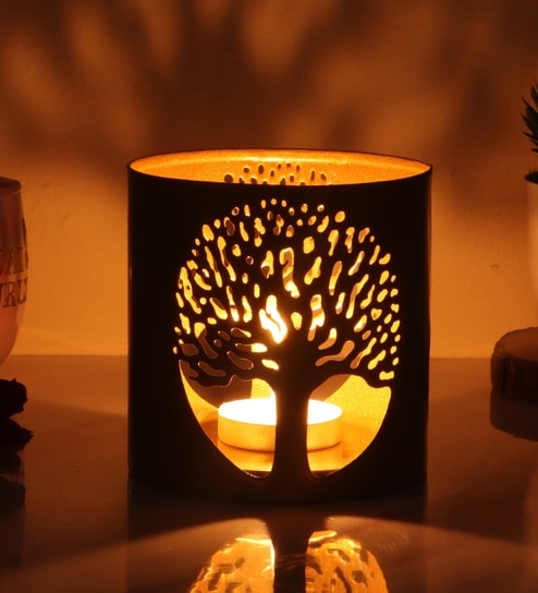 Gold Tree Tealight Holder