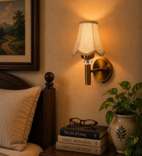 new era Gold Wall Light with Beige Jute Shade & Cafe-picture-39