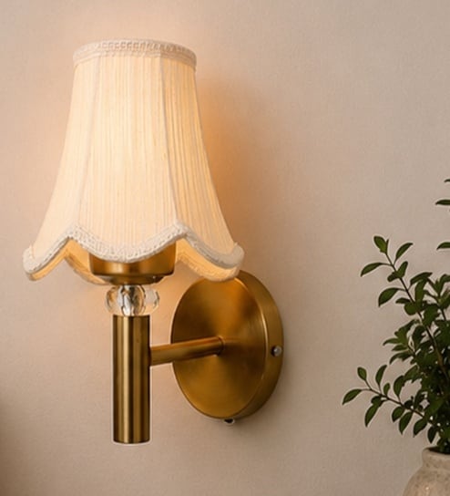 new era Gold Wall Light with Off-White Cotton Shade & Office-picture-44
