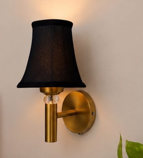 new era Gold Wall Mounted Lamp with Black Cotton Shade & Hotel-picture-7