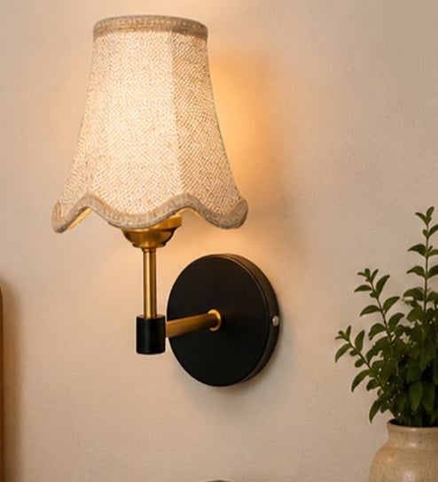 new era Gold Wall Mounted Light with Beige Jute Shade for Hallway & Dining Room-picture-24