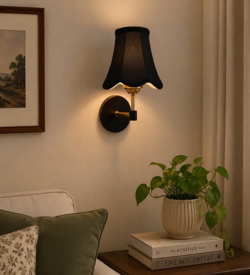 new era Gold Wall Mounted Light with Black Cotton Shade-picture-16