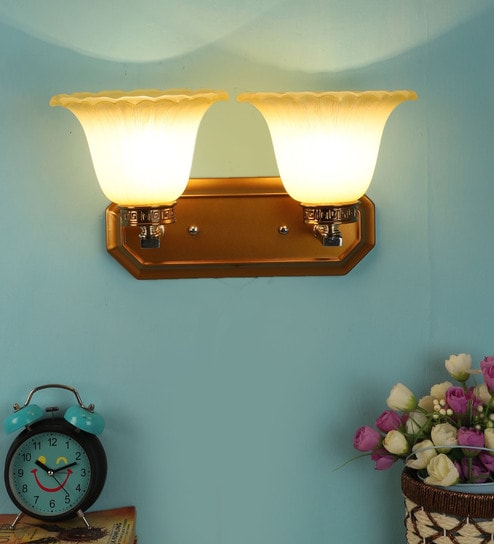 Gold Wood Wall Lights