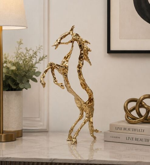 Golden Elysian Equine Horse Sculpture