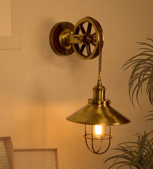 Buy Copper Metal Wall Light By Fos Lighting Online Novelty Wall