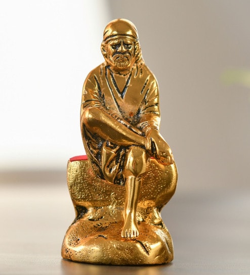 Golden Metal Sai Baba Idol
