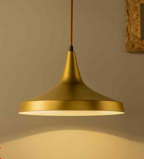 Golden Metal Dome Hanging Light