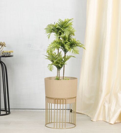 Golden Ridge Large Beige Metal Planter (Beige)
